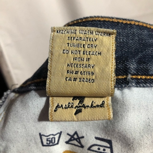 7 For All Mankind 7FAM Relax Button Fly Straight Jeans Mens 34 Medium Wash - Picture 11 of 12